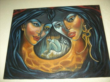 Peinture intitulée "Les deux Soeurs" par Mousquetaire De L'Art, Œuvre d'art originale, Huile