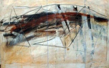 Pintura titulada "Territorio con hori…" por Juan Ramón Lemus, Obra de arte original