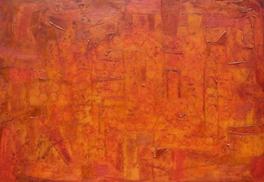 Pintura titulada "pueblo IV" por Juan Sacristan, Obra de arte original, Oleo