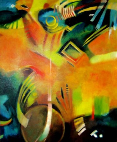 Painting titled "abstraccion 13" by Juan Ramón Sierra, Original Artwork, Oil