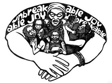 印花与版画 标题为“Unbreakable Joy” 由Juarez Hawkins, 原创艺术品, Linocuts