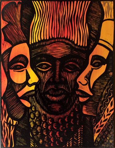 Printmaking titled "Guardians" by Juarez Hawkins, Original Artwork, Screenprinting