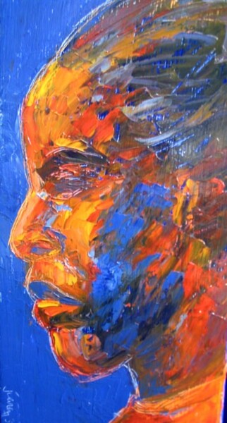 Malerei mit dem Titel "Portrait Screen (le…" von Juarez Hawkins, Original-Kunstwerk, Öl