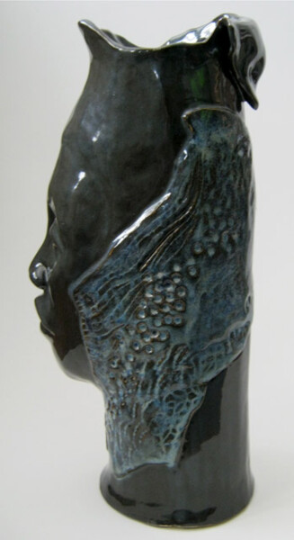 Sculpture titled "Blue Guardian (prof…" by Juarez Hawkins, Original Artwork, Ceramics