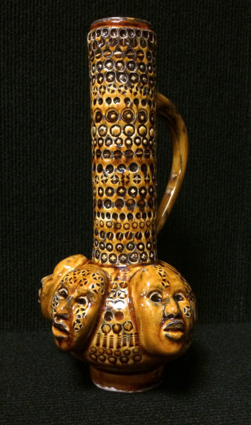 Sculpture titled "Small Brown Ewer" by Juarez Hawkins, Original Artwork, Ceramics