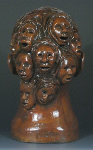 Sculpture titled "Headtrip 2 (rear vi…" by Juarez Hawkins, Original Artwork, Ceramics
