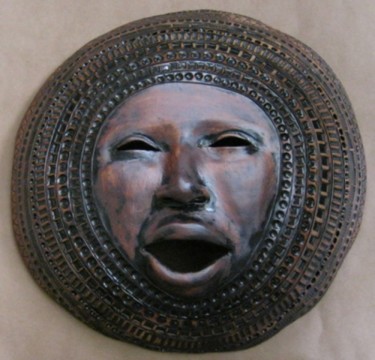 Sculpture titled "Sun Disk" by Juarez Hawkins, Original Artwork, Ceramics