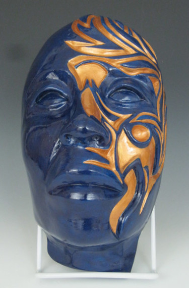 Sculpture titled "Lucha" by Juarez Hawkins, Original Artwork, Ceramics