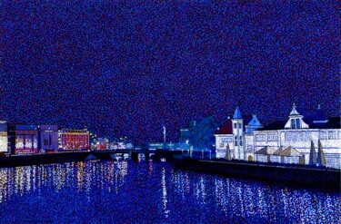 Картина под названием "the night view in a…" - Juchul Kim, Подлинное произведение искусства, Масло