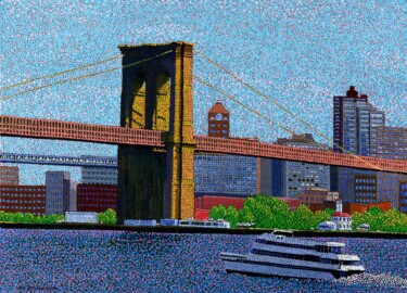 绘画 标题为“brooklynbridge newy…” 由Juchul Kim, 原创艺术品, 油