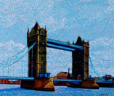 Peinture intitulée "Towerbridge London" par Juchul Kim, Œuvre d'art originale, Huile
