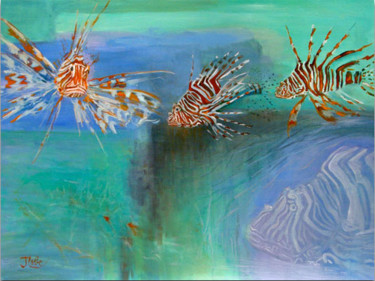 Painting titled "REEFERS" by Jude Lobe, Original Artwork, Oil