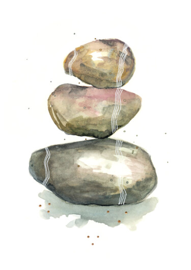 Malerei mit dem Titel "SIIRTYMISIÄ – Aquar…" von Judit Fortelny, Original-Kunstwerk, Aquarell