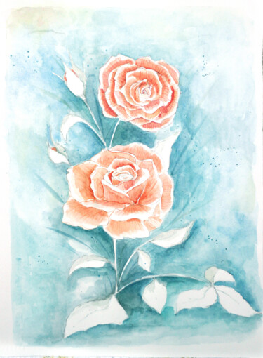 Malerei mit dem Titel "botanisches Aquarel…" von Judit Fortelny, Original-Kunstwerk, Aquarell