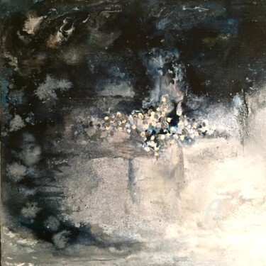 Painting titled "Blue Turns to Grey" by Judith Cahill, Original Artwork, Acrylic