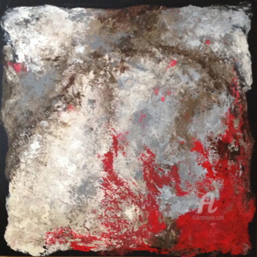 Painting titled "Red Rock" by Judith Cahill, Original Artwork, Acrylic