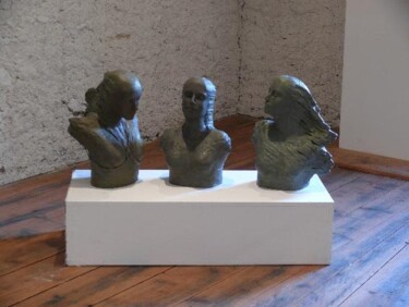 Sculpture titled "Trois Muses" by Judith Franken, Original Artwork, Terra cotta