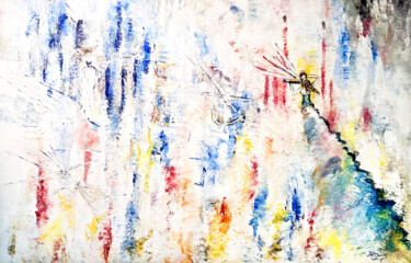 Painting titled "Symphonie" by Judith Hassan, Original Artwork, Oil Mounted on Wood Stretcher frame