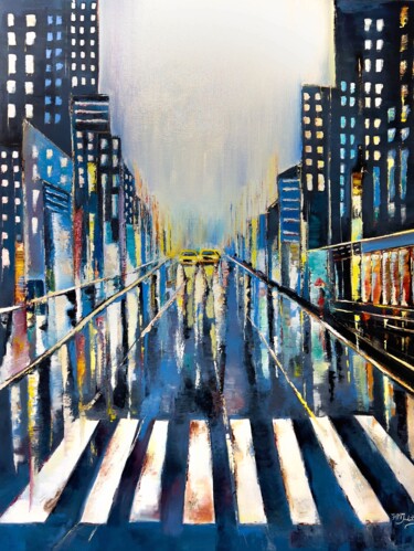 Картина под названием "Taxi Drivers" - Judith Hassan, Подлинное произведение искусства, Масло Установлен на Деревянная рама…