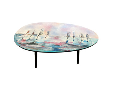 Design intitulada "Table Sunset" por Judith Hassan, Obras de arte originais, Mobília