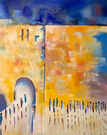 Картина под названием "L'attente" - Judith Hassan, Подлинное произведение искусства, Масло Установлен на Деревянная рама для…