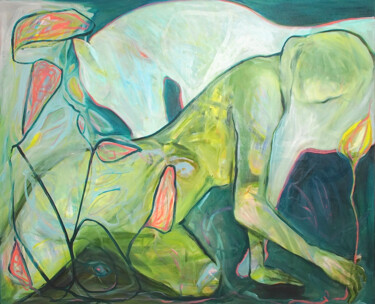 Malarstwo zatytułowany „The Dreamplanter” autorstwa Judith Riemer, Oryginalna praca, Olej Zamontowany na Drewniana rama noszy