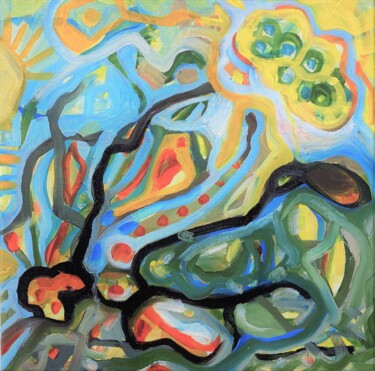 Картина под названием "The Sun comes out" - Judith Riemer, Подлинное произведение искусства, Масло Установлен на Деревянная…