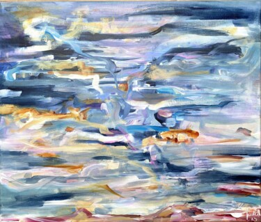 Картина под названием "Horizontweit - Hori…" - Judith Riemer, Подлинное произведение искусства, Акрил Установлен на Деревянн…