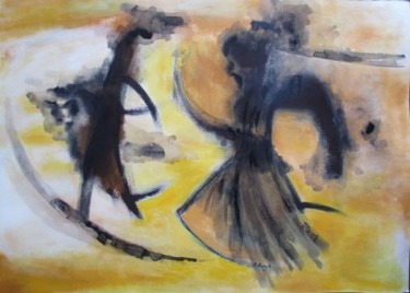 Malerei mit dem Titel "The dancers" von Judith Ruiz, Original-Kunstwerk, Acryl