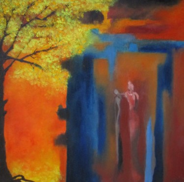 Pittura intitolato "Tabebuia tree" da Judith Ruiz, Opera d'arte originale, Olio
