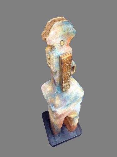 Sculpture titled "Musician child" by Judith Ruiz, Original Artwork, Ceramics