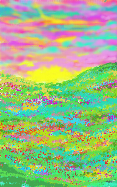 Digital Arts titled "Blütenfeld" by Judith Simonis, Original Artwork, Digital Painting