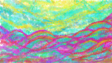 Digitale Kunst mit dem Titel "Hills" von Judith Simonis, Original-Kunstwerk, Digitale Malerei