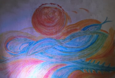 Pittura intitolato "Die Sonne versinkt" da Judith Simonis, Opera d'arte originale, Cera