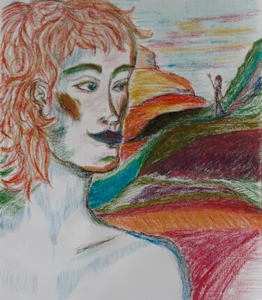 Картина под названием "Hoping Hills" - Judith Simonis, Подлинное произведение искусства, Пастель