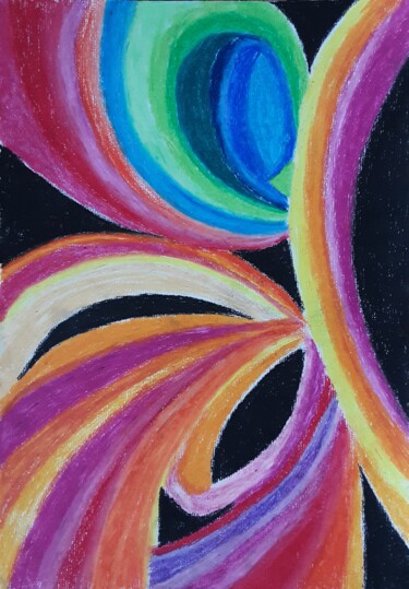 Malerei mit dem Titel "Bows1" von Judith Simonis, Original-Kunstwerk, Pastell