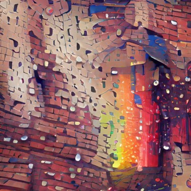 Grafika cyfrowa / sztuka generowana cyfrowo zatytułowany „Rainbowbricks” autorstwa Judith Simonis, Oryginalna praca, Malarst…