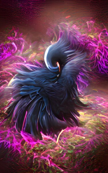 Arts numériques intitulée "Black Swan" par Judith Simonis, Œuvre d'art originale, Peinture numérique