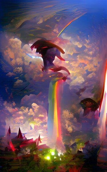 Digital Arts titled "Excursion4 Heaven" by Judith Simonis, Original Artwork, Digital Painting