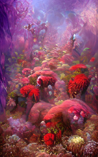 Digitale Kunst mit dem Titel "Unterwasser" von Judith Simonis, Original-Kunstwerk, Digitale Malerei