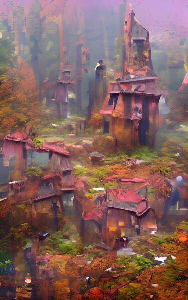 Digitale Kunst mit dem Titel "Im Zauberwald" von Judith Simonis, Original-Kunstwerk, Digitale Malerei