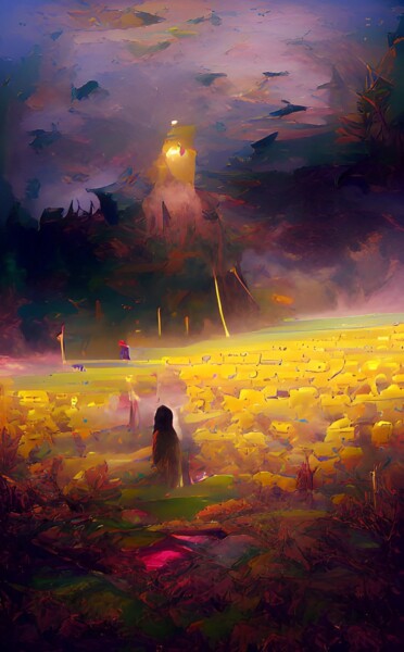 Artes digitais intitulada "Field In Yellow" por Judith Simonis, Obras de arte originais, Pintura digital