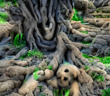 Digitale Kunst mit dem Titel "Roots" von Judith Simonis, Original-Kunstwerk, Digitale Malerei
