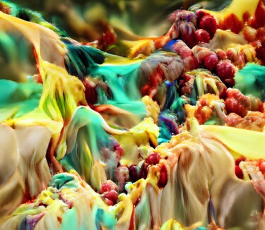 Digital Arts titled "Icecream Meltdown" by Judith Simonis, Original Artwork, Digital Painting