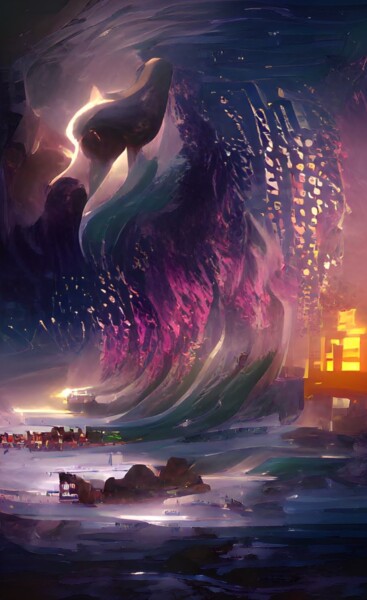 Digital Arts titled "Tsunami" by Judith Simonis, Original Artwork, Digital Painting