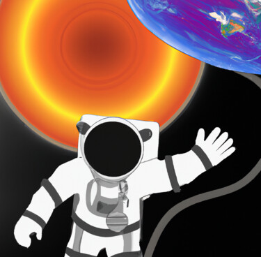 Arte digital titulada "Sunraker In Space" por Judith Simonis, Obra de arte original, Imagen generada por IA
