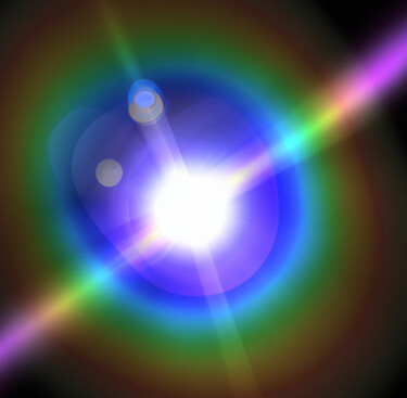 Arts numériques intitulée "Rainbow Supernova" par Judith Simonis, Œuvre d'art originale, Image générée par l'IA