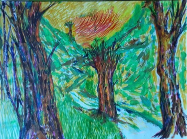 Pittura intitolato "Into The Valley" da Judith Simonis, Opera d'arte originale, Acrilico