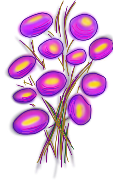 Digitale Kunst mit dem Titel "Fantasy Flowers" von Judith Simonis, Original-Kunstwerk, Digitale Malerei