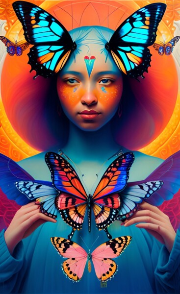 Цифровое искусство под названием "Spring Queen" - Judith Simonis, Подлинное произведение искусства, Изображение, сгенерирова…